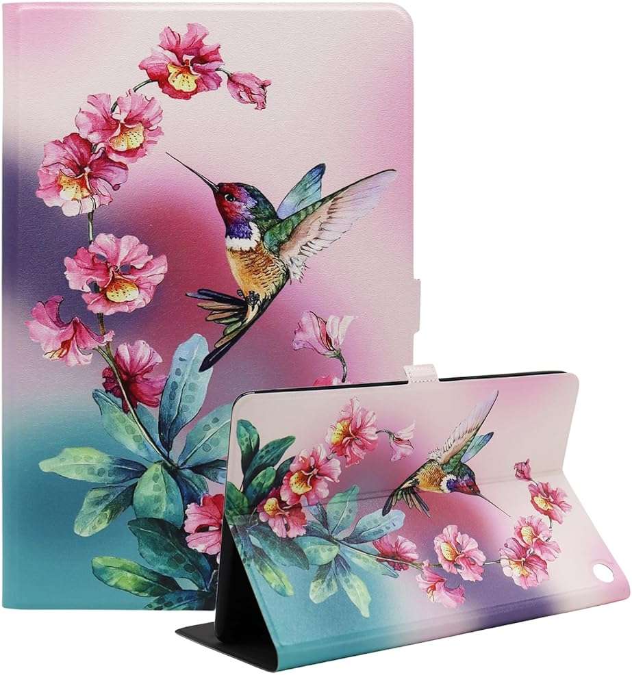 Viclowlpfe Amazon Kindle Fire HD 10 and Fire HD 10 Plus 10.1" Tablet Case (13th/11th Generation 2023/2021 Release), Slim Fit Leather Stand Smart Cover with Auto Sleep/Wake, Cute Bird - Image 1
