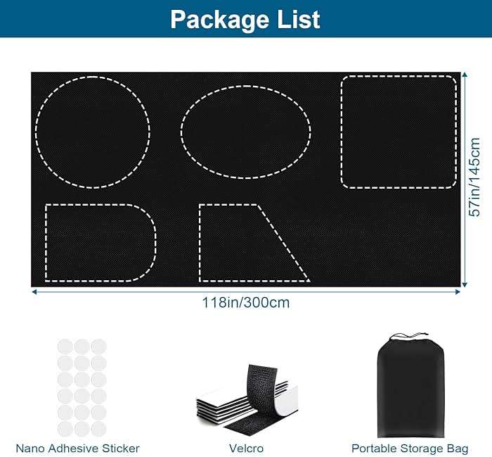 100% Blackout Curtains for Bedroom, Portable DIY Window Blinds, No Drill Window Shades & Blackout Blinds with Stickers & Tabs for Travel, Dorm Room, Media Room (118" x 57") - Image 2