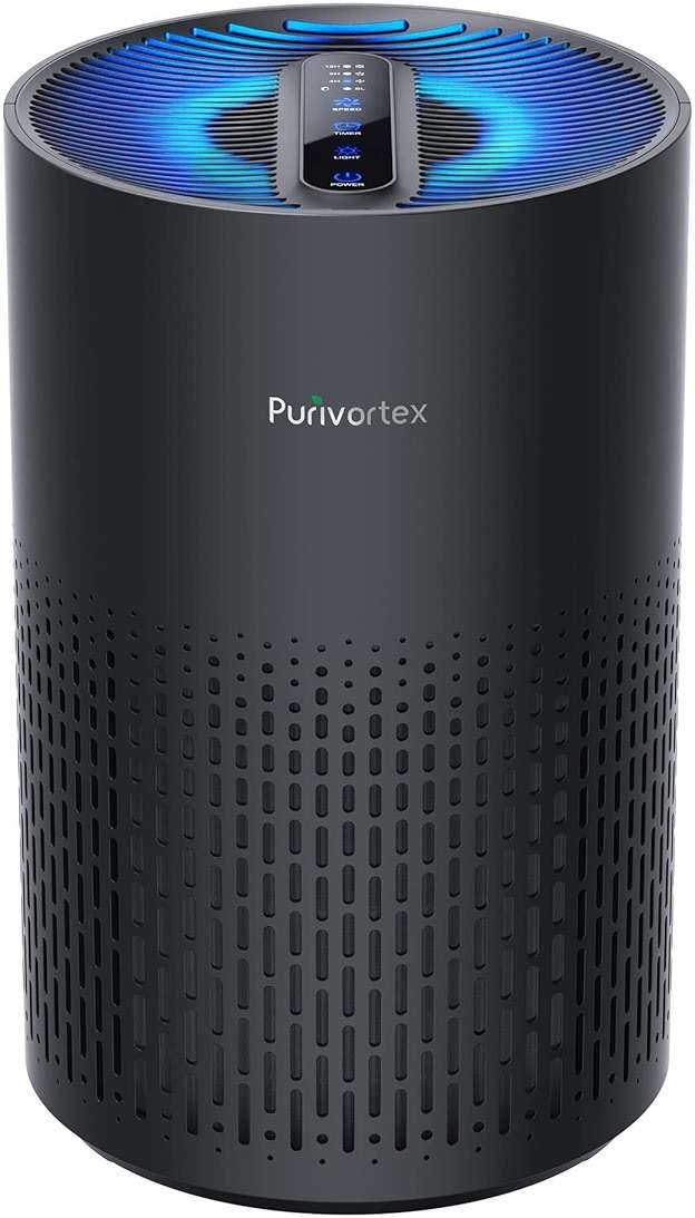 Purivortex Air Purifiers for Bedroom, Quiet Air Purifier with HEPA Filter for Pollen, Smoke, Dust, Pet Dander, Odor, Hair, Ozone Free, Covers Up to 880 Sq Ft, PX500 Black - Image 1
