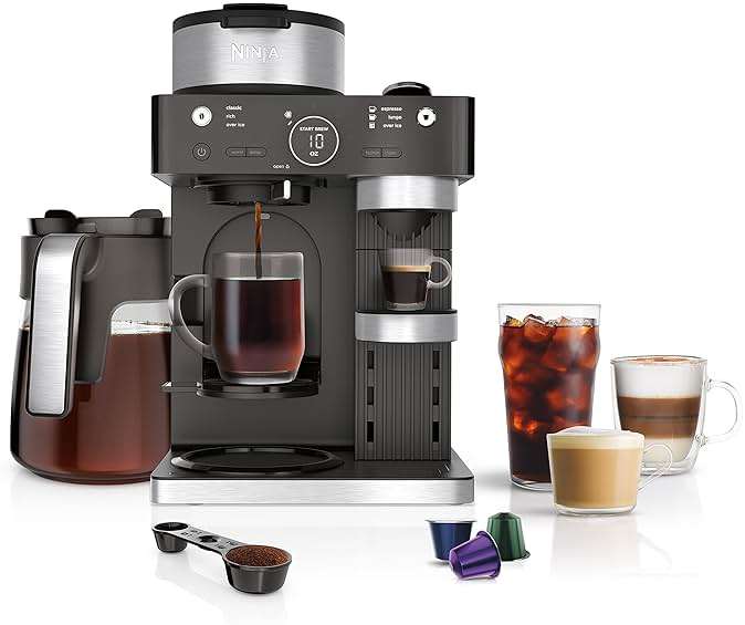 Ninja Espresso & Coffee Maker & Barista System, 3 Espresso Brew Styles, Single-Serve Coffee & Nespresso Capsule Compatible, Built-in Frother, Espresso, Cappuccino & Latte Maker, Black, CFN601 - Image 1