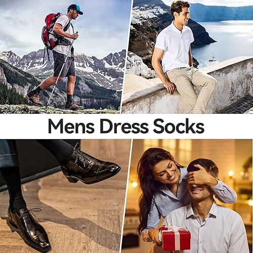 NKMOOS Mens socks size 10-13/9-11/13-15 Cotton Crew funny Colorful work dress socks for men 9-12 gifts for him 6/12 Pairs - Image 5