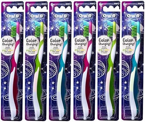 Oral-B Pro-Health Junior CrossAction Galaxy Toothbrush, Ages 6+, Soft - Pack of 6 - Product Image