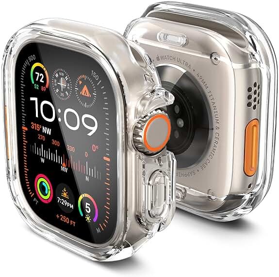 Spigen for Apple Watch Ultra 3/2/1 Case, Ultra Hybrid 49mm Cover with Full Coverage Screen Protector - Crystal Clear - Product Image
