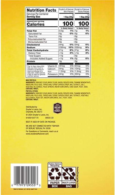 Snyder's of Hanover Variety Pack Pretzels, 20 Count 0.92 Oz - Image 4
