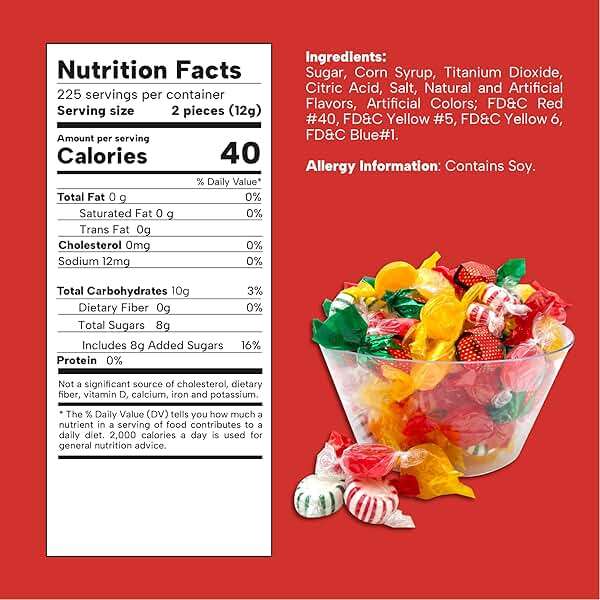 Hard Candy Party Mix | 6 Pound Bulk Bag | Starlight Mints, Strawberry, Cinnamon, Butterscotch, Fruit Flavors | Hard Candy Individually Wrapped - Approx. 450 Count - Image 2