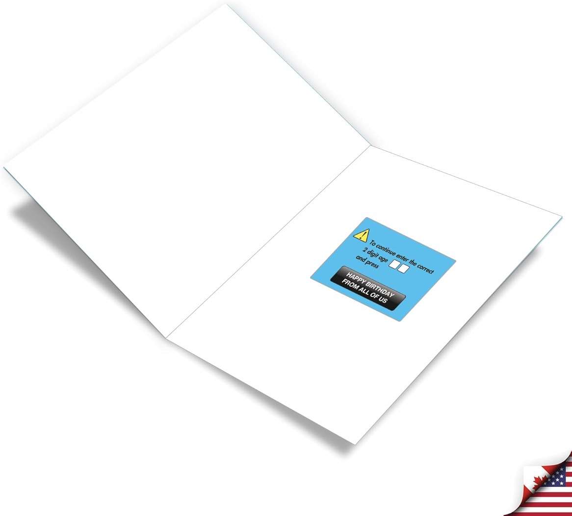 NobleWorks Oversize Funny Birthday Greeting Card From Us 8.5 x 11 Inch with Envelope (1 Card) Incorrect Password-Men J7955BDG-US - Image 3