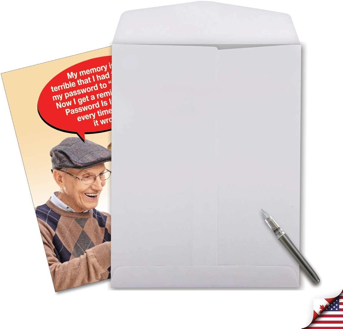 NobleWorks Oversize Funny Birthday Greeting Card From Us 8.5 x 11 Inch with Envelope (1 Card) Incorrect Password-Men J7955BDG-US - Image 5