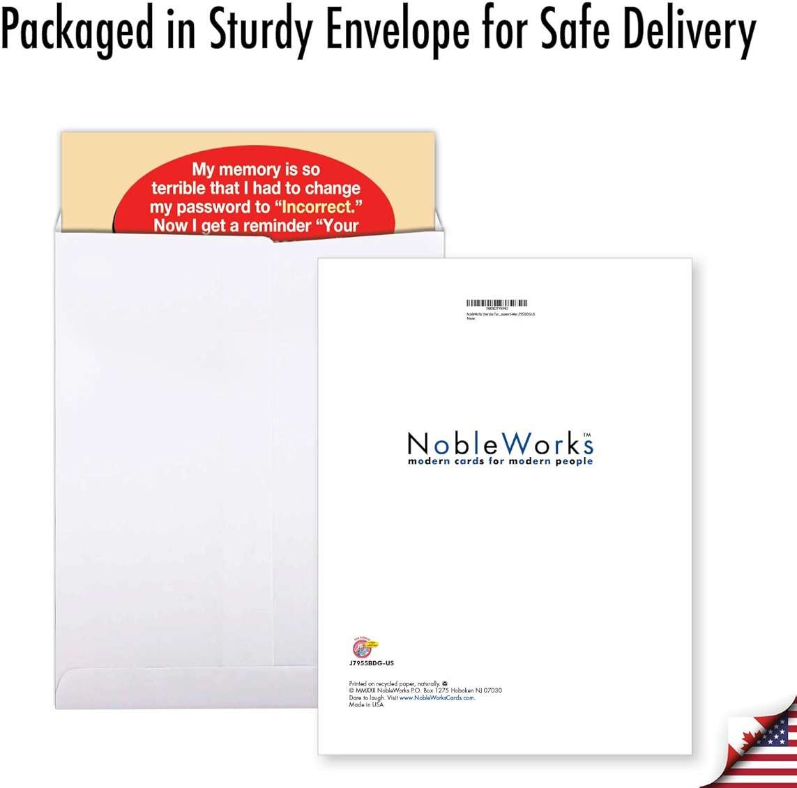 NobleWorks Oversize Funny Birthday Greeting Card From Us 8.5 x 11 Inch with Envelope (1 Card) Incorrect Password-Men J7955BDG-US - Image 6