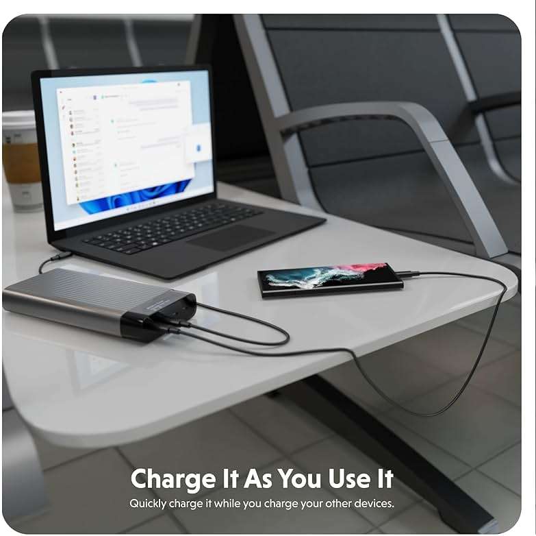 HyperJuice 245W USB-C 100Wh Battery Pack, M1 MacBook, iPad, iPhone, and More, Fast Charger Type C 27000 mAh Power Bank, Portable Charger - Image 7