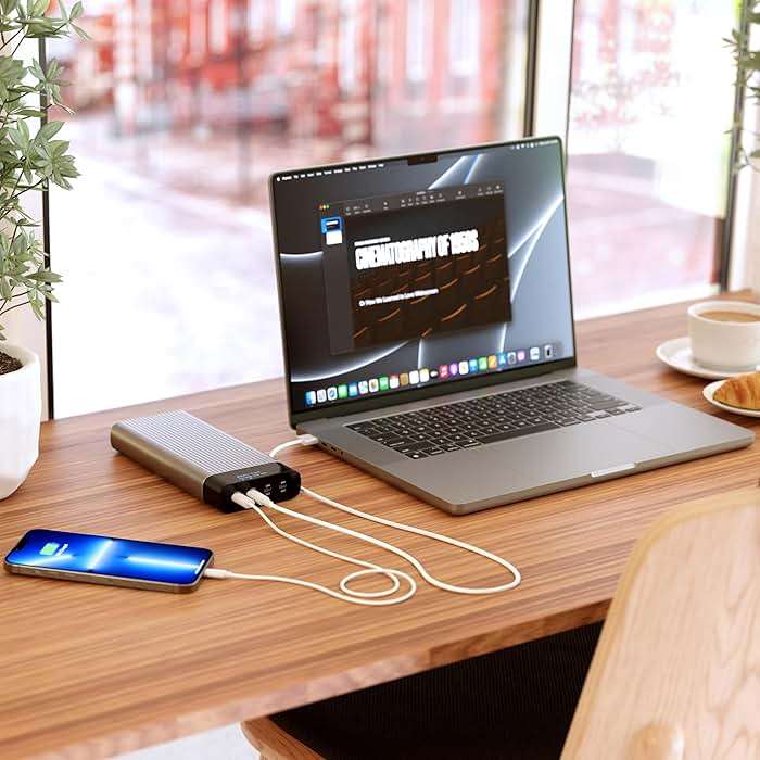 HyperJuice 245W USB-C 100Wh Battery Pack, M1 MacBook, iPad, iPhone, and More, Fast Charger Type C 27000 mAh Power Bank, Portable Charger - Image 9