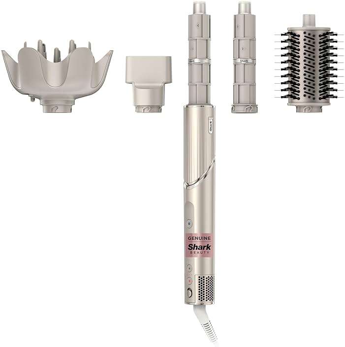 Shark FlexStyle | Air Multi-Styler & Drying System | Hair Dryer Brush for Blowouts with Coanda Auto- Wrap Curlers, Oval Brush, Curl-Defining Diffuser & Concentrator Attachment | Stone | HD435 - Image 1