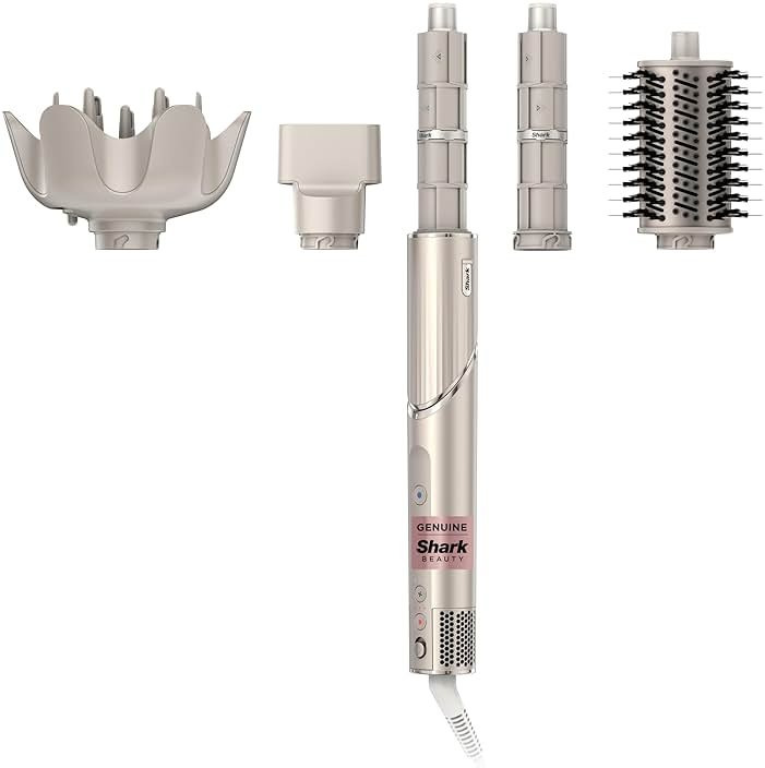 Shark FlexStyle | Air Multi-Styler & Drying System | Hair Dryer Brush for Blowouts with Coanda Auto- Wrap Curlers, Oval Brush, Curl-Defining Diffuser & Concentrator Attachment | Stone | HD435 - Product Image