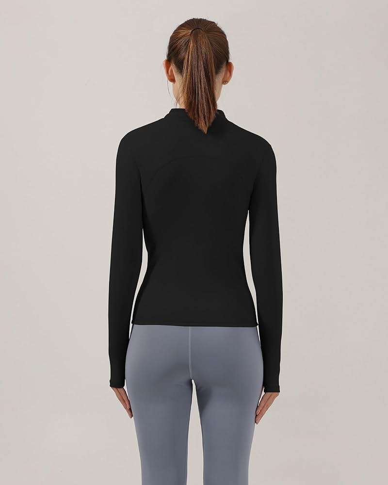 Locachy Women's Slim Fit Full Zip Athletic Running Sports Workout Jacket with Thumb Holes - Image 3