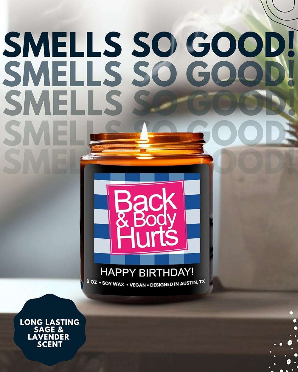 Funny Happy Birthday Candle, Unique Happy Birthday Gifts for Women and Men, Fun Gift Ideas for 30th, 40th, 50th and 60th Birthdays, Back and Body Hurts Candle, Long-Lasting Scent, Gift-Ready - Image 5