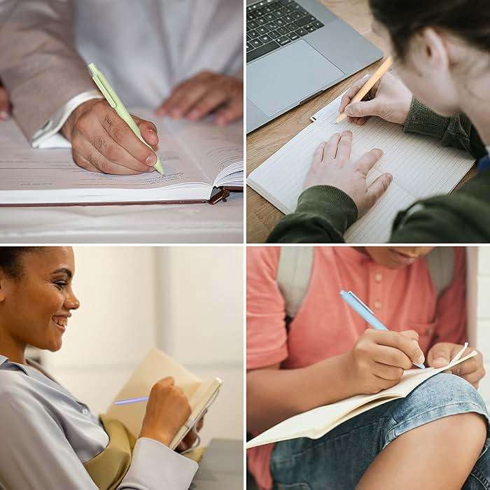 Drawdart 14-Pack Ballpoint Pens, Medium 1.0mm Black Ink Cute Pen with Super Soft Grip, Retractable - For Smooth Writing, Note Taking and Journaling, Office & School Supplies - Image 5