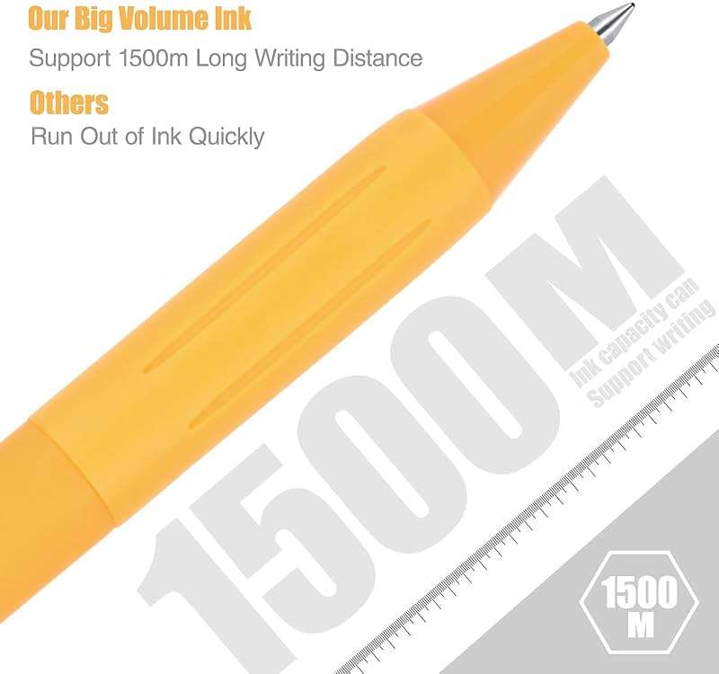 Drawdart 14-Pack Ballpoint Pens, Medium 1.0mm Black Ink Cute Pen with Super Soft Grip, Retractable - For Smooth Writing, Note Taking and Journaling, Office & School Supplies - Image 7