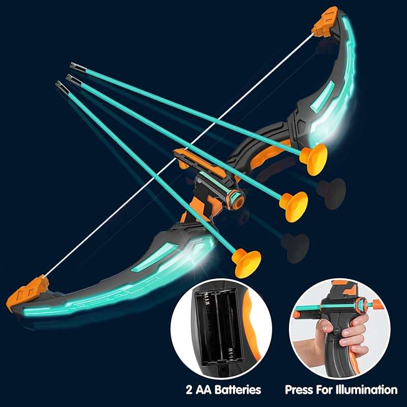 JOYIN Kids Bow and Arrow Set, LED Light Up Archery Toy Set with 9 Suction Cup Arrows, Target & Arrow Case, Indoor and Outdoor Hunting Play Gift Toys for Kids, Boys & Girls Ages 6-12 - Image 4