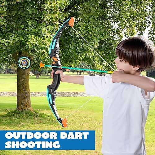 JOYIN Kids Bow and Arrow Set, LED Light Up Archery Toy Set with 9 Suction Cup Arrows, Target & Arrow Case, Indoor and Outdoor Hunting Play Gift Toys for Kids, Boys & Girls Ages 6-12 - Image 7