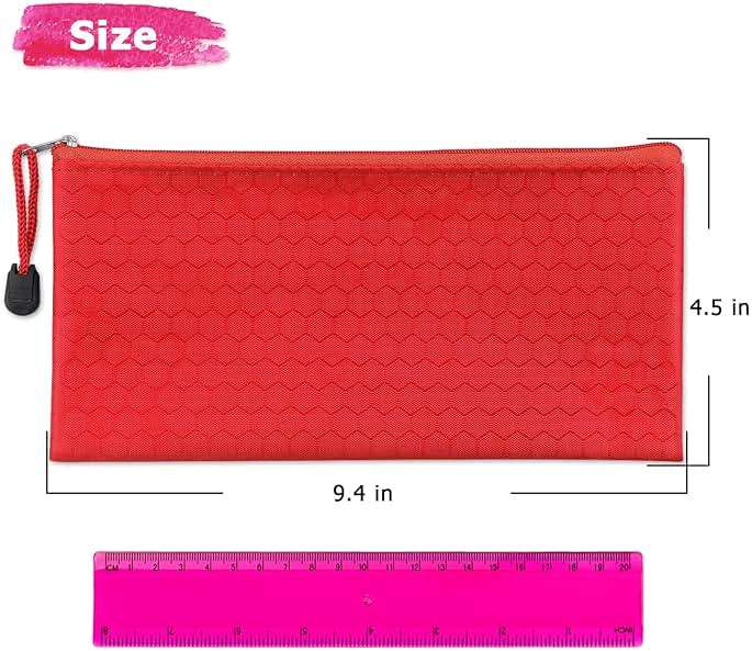 Tamaki 12 Pack Zipper Pouch, Bulk Waterproof Pouch Cases, Multi-Purpose Organizer Bags for Office Supplies, Travel Accessories - Image 3