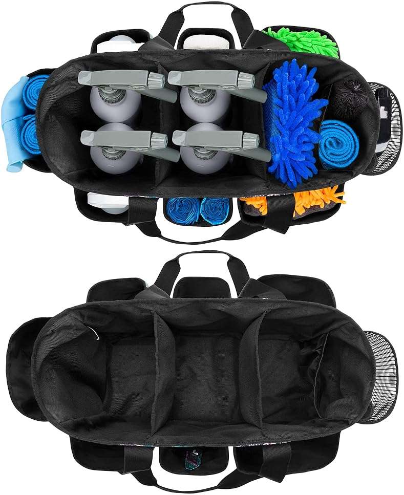 LoDrid Professional Cleaning Tote Caddy for Cleaning Supplies, Cleaning Bag Organizer with Dividers and Handle Strap for Housekeepers Work, Totem, (Bag Only) - Image 5