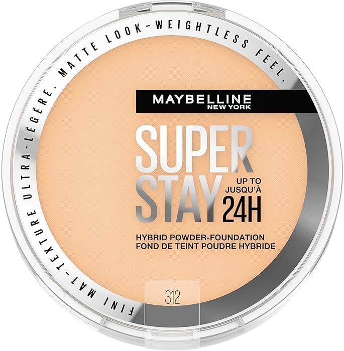 Maybelline Super Stay Up to 24HR Hybrid Powder-Foundation, Medium-to-Full Coverage Makeup, Matte Finish, 312, 1 Count - Product Image