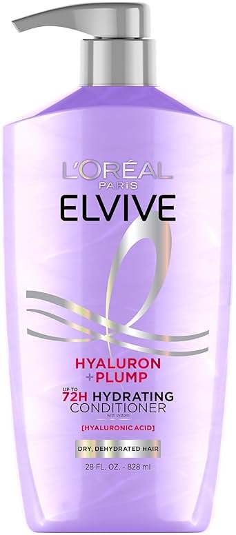 L'Oreal Paris Elvive Hyaluron Plump Hydrating Conditioner for Dehydrated, Dry Hair Infused with Hyaluronic Acid Care Complex, Paraben-Free, 26.5 Fl Oz - Product Image