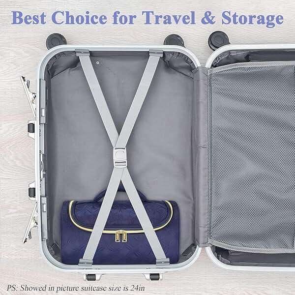 Mancro Padded Travel Case Compatible with Dyson Airwrap Complete Styler and Attachments, Portable Storage Bag with Metal Hanging Hook for Airwrap All Models, Long Barrel, Hair Curler Accessories, Blue - Image 7