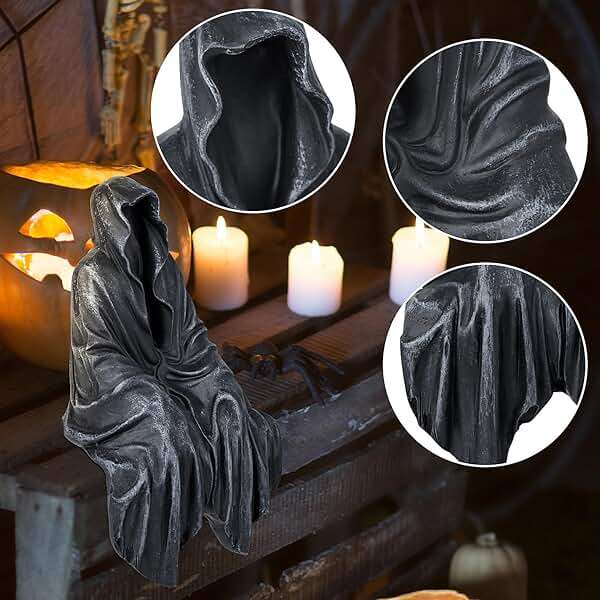 SHOWFEICAT Resin Tabletop Gothic Decor Sitting Statue, Resin Statue Gothic Decor, Fits On Sturdy Shelf and Has A Cool Mystic Look 5.1 Inch - Image 4