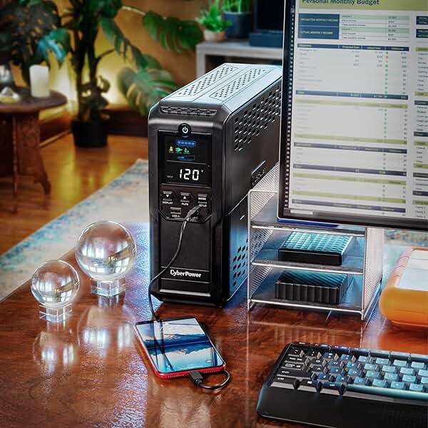 CyberPower CP1500AVRLCD3 Intelligent LCD UPS Battery Backup and Surge Protector, 1500VA/900W, 12 Outlets, 2 USB Ports, AVR, Mini Tower, UL Certified - Image 6