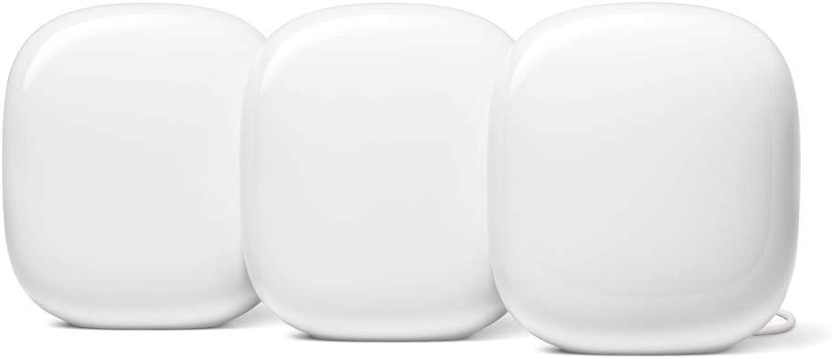 Google Nest WiFi Pro - 6E - Reliable Home Wi-Fi System with Fast Speed and Whole Home Coverage - Mesh Router - 3 Pack - Snow - Image 1