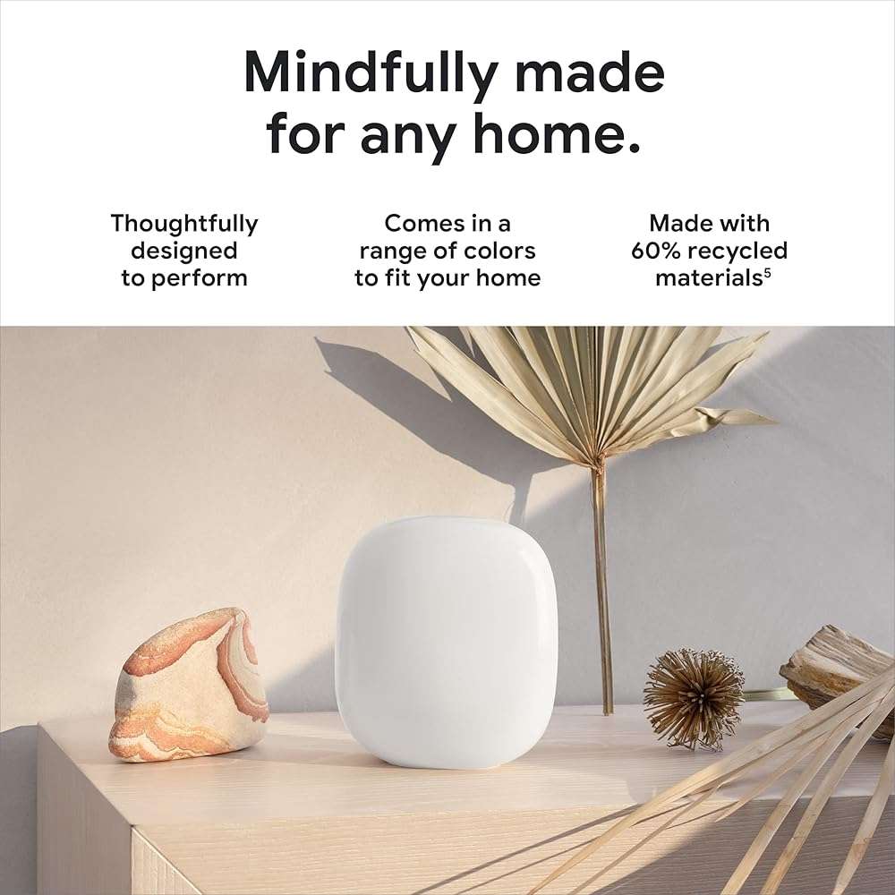 Google Nest WiFi Pro - 6E - Reliable Home Wi-Fi System with Fast Speed and Whole Home Coverage - Mesh Router - 3 Pack - Snow - Image 5