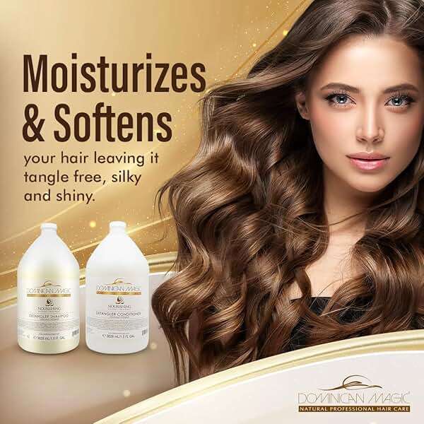 Dominican Magic Coconut Detangler Shampoo and Conditioner - Natural Hydrating Shampoo and Conditioner with Coconut Oil and Aloe Vera for Dry Hair, (1 Gal x 2) - Image 2