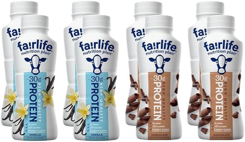 Fairlife Nutrition Plan High Protein Shake Variety Pack Sampler - Chocolate & Vanilla - 11.5 Fl Oz (8 Pack) - Product Image