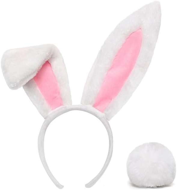 GUCILV Bunny Ears Headband Easter Ears Halloween Costumes Accessorie Furry Rabbit Ears Cosplay Bunny Ears And Tail - Image 1