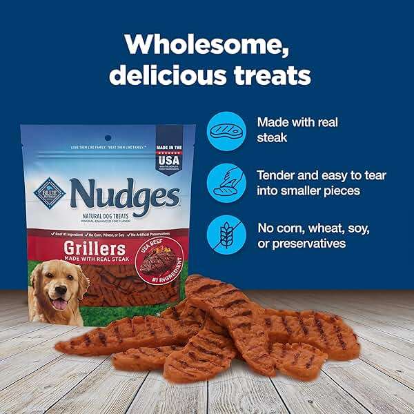 Blue Buffalo Nudges Steak Grillers Natural Dog Treats, Meaty Dog Snacks, Healthy Reward or Training Treat, Made in the USA with Real Beef, No Artificial Preservatives, 16 oz. - Image 7