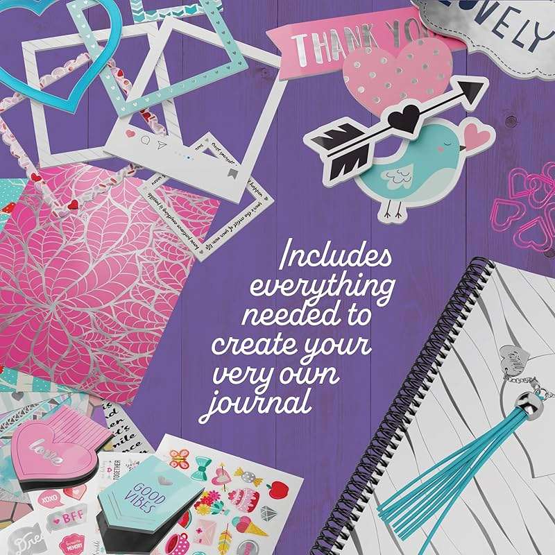Pretty Me DIY Journal Kit for Girls - Gift for 8-14 Year Old Girl - Cool Birthday Gifts Ideas for Teens - Fun, Cute Art & Crafts Kits for Tween Teenage Kids- Scrapbook & Diary Supplies Toy Set - Image 6