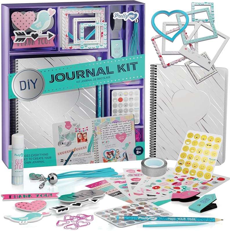 Pretty Me DIY Journal Kit for Girls - Gift for 8-14 Year Old Girl - Cool Birthday Gifts Ideas for Teens - Fun, Cute Art & Crafts Kits for Tween Teenage Kids- Scrapbook & Diary Supplies Toy Set - Image 9