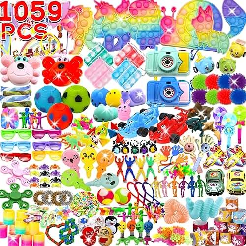 1000+ PCS Party Favors for Kids, Fidget Toys Pack, Birthday Gift,Christmas Stocking Stuffers,Christmas Gift,Treasure Box, Goodie Bag Stuffers, Carnival Prizes,Pinata Filler Sensory Toy for Classroom - Product Image