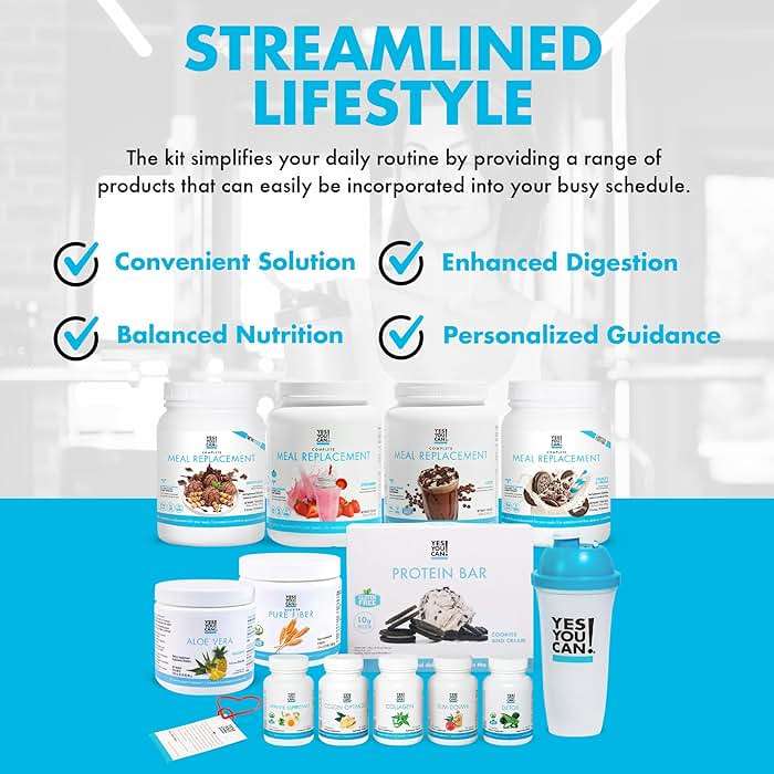 Yes You Can! All-in-One Kit with Meal Replacement Shakes, Aloe Vera Drink Mix, Fiber Shake Mixer, Protein Snacks, Supplements - Complete Wellness Kit - Image 3