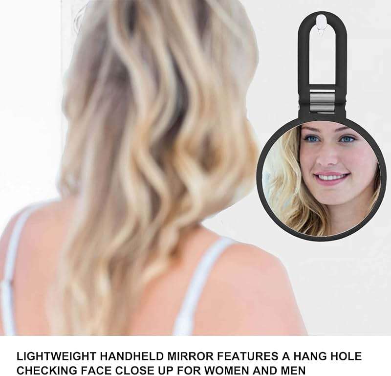 CLSEVXY Magnifying Handheld Mirror Double Sided, 1X 15X Magnification Hand Mirrors, Travel Folding Hand Held Mirror, 360°Rotation Pedestal Makeup Vanity Mirror - Image 9