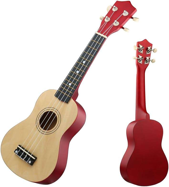 LXS Soprano Ukulele Kids Ukulele for Beginners - 21" Small Guitar Ukulele with Gig Bag, Standby String, Picks and Primary Tutorial (Wood Color) - Image 2
