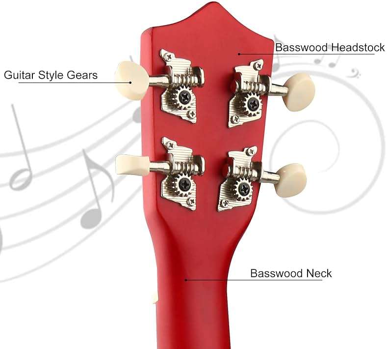 LXS Soprano Ukulele Kids Ukulele for Beginners - 21" Small Guitar Ukulele with Gig Bag, Standby String, Picks and Primary Tutorial (Wood Color) - Image 3