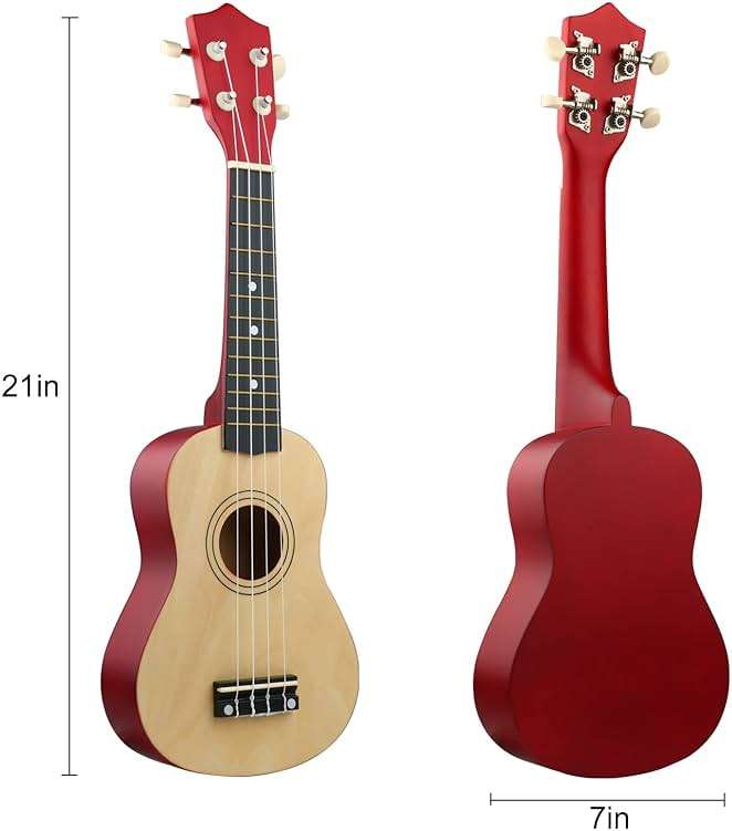 LXS Soprano Ukulele Kids Ukulele for Beginners - 21" Small Guitar Ukulele with Gig Bag, Standby String, Picks and Primary Tutorial (Wood Color) - Image 7