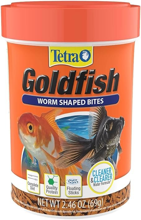 Tetra Goldfish Worm Shaped Bites Fish Food, 2.46 Oz., Complete Food for All Goldfish - Product Image