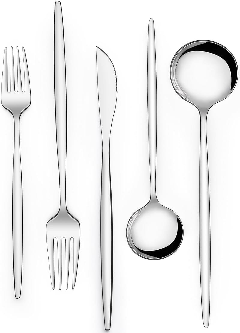 Silverware Set 30 Piece, Wildone Stainless Steel Flatware Set Service for 6, Cutlery Utensil Sets for Home Restaurant, Include Knife Fork Spoon Set, Dishwasher Safe - Product Image
