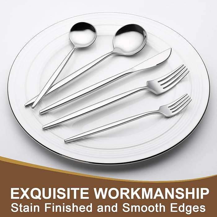 Silverware Set 30 Piece, Wildone Stainless Steel Flatware Set Service for 6, Cutlery Utensil Sets for Home Restaurant, Include Knife Fork Spoon Set, Dishwasher Safe - Image 6