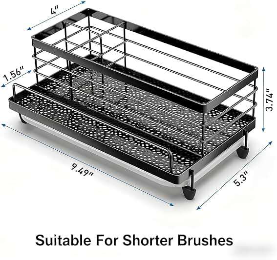 Cisily Black Sponge Holder for Kitchen, Sink Caddy Sink Organizer Rack for Kitchen Accessories with Drip Tray, Rustproof and Non-slip, Soap Dispenser Countertop Organizer Essentials for New Home - Image 3