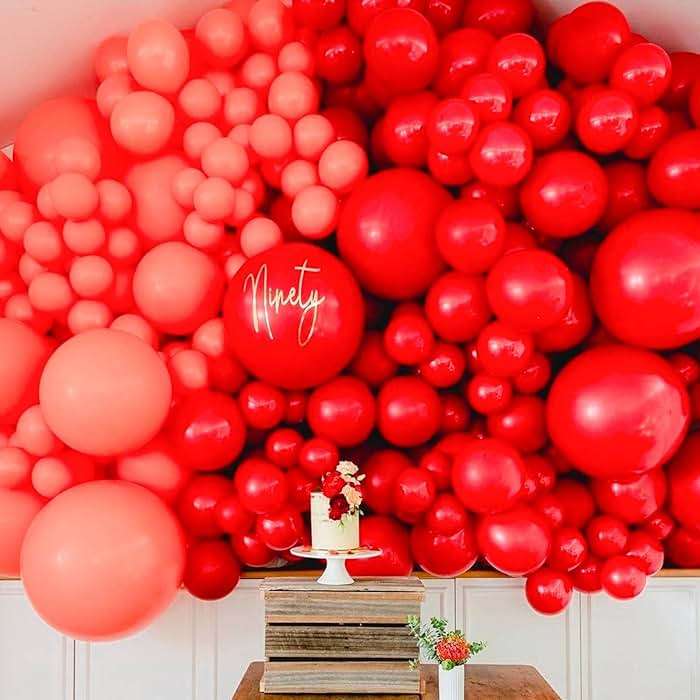 PartyWoo Red Balloons 140 pcs Different Sizes of 18 12 10 5 Inch Red Balloon Arch Kit Garland for Birthday Graduation Bachelorette Citizenship Anniversary Cherry Casino Theme Party Decorations Red-Y57 - Image 6