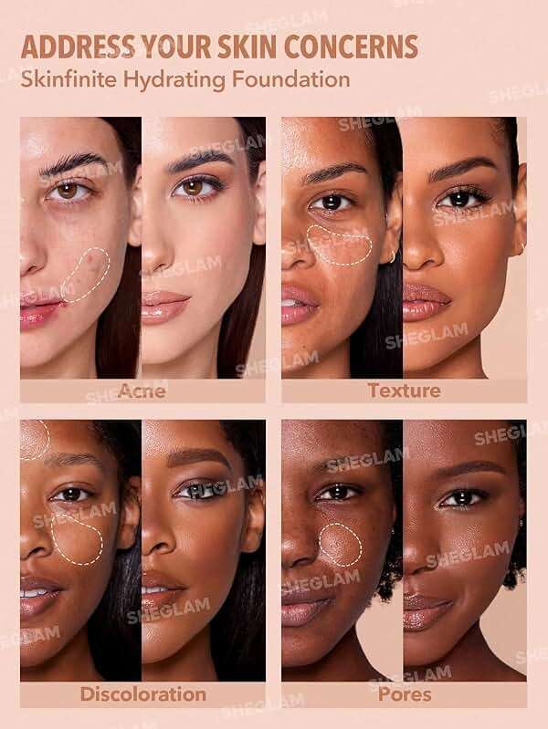 SHEGLAM Skinfinite Flawless Dewy Hydrating Foundation Full Coverage Liquid Foundation - Nude - Image 3