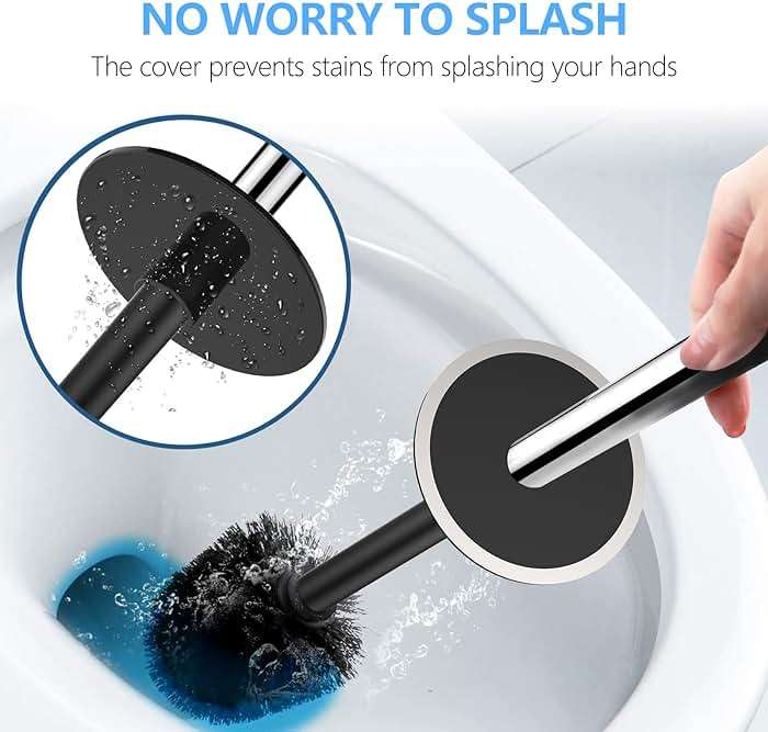 SetSail Toilet Brush, Compact Size Toilet Bowl Brush and Holder Toilet Brushes for Bathroom with Stainless Steel Handle Toilet Cleaner Brush with Durable Scrubbing Bristles, Splash-Proof - Image 3